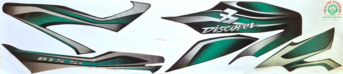 Bajaj Discover DTS-SI Black Bike - Green Sticker — DISCOVER sticker, Sri Lanka